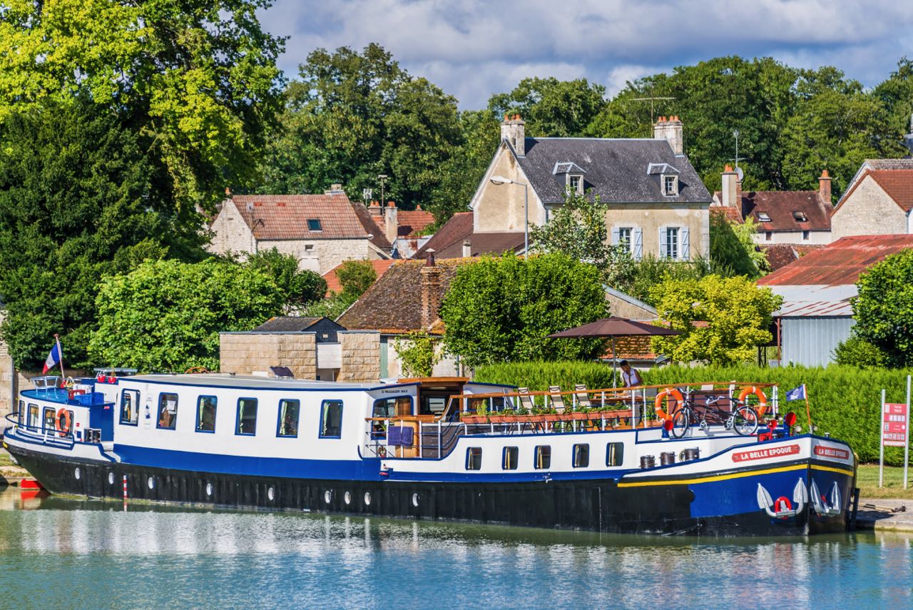 luxury barge cruise down the Burgundy Canal in France